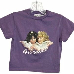 Fiorucci Angels Crop T-Shirt Purple Size Large